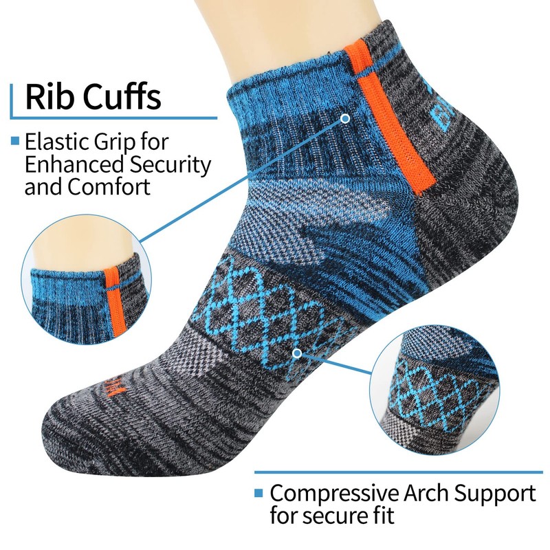 BIOAUM Men's Athletic Socks Size 10-13 - 6 Pairs Cotton