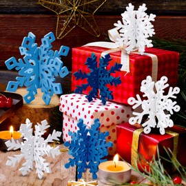 ARONRAVE Snowflake Decoration Christmas, Pack of 12 Snowflakes Table Decoration Wooden Christmas Decoration Table Snowflakes Centrepiece Christmas Decoration Wood for Christmas Party Supplies Home