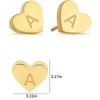 Heart Initial Earrings for Girls Letter Stud Earrings Initial Hypoallergenic