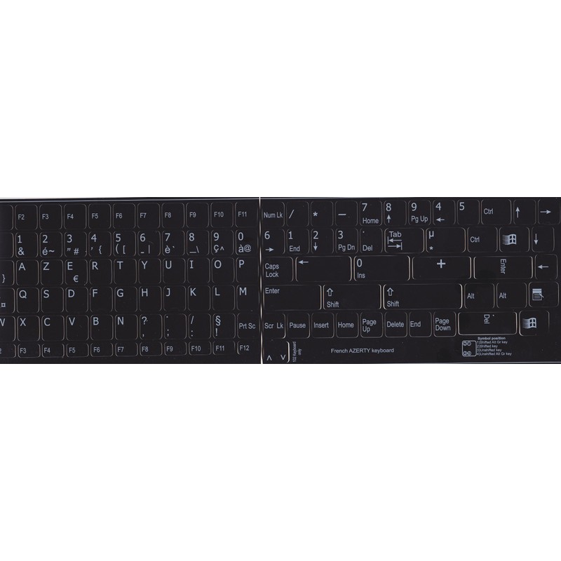French AZERTY Replacement Keyboard Sticker for Computer