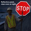 18x18 Inch Stop/Slow Paddle Sign with 60'' Telescopic Handle, Reflective