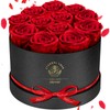 Impouo Forever Flowers,12 Roses In A Box，Real Preserved Roses，Birthday Gift