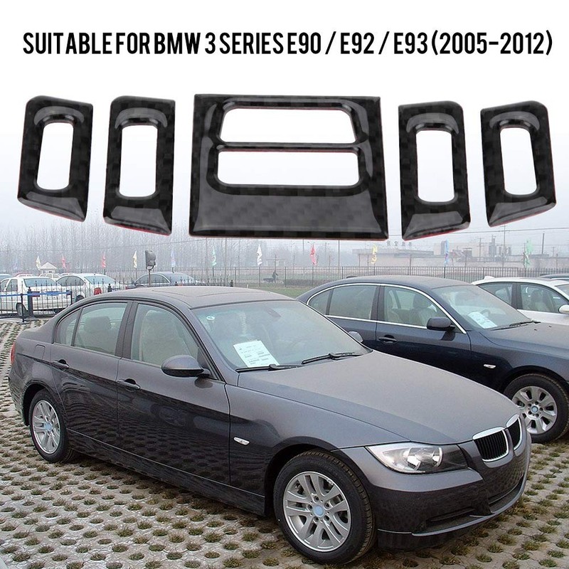 Vent Cover Trims, Qiilu Carbon Fibre Car Interior Air Conditioning