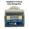 20 x Rennie Tools 25mm Long PH2 Impact Screwdriver Driver