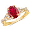 MAX + STONE 10K Yellow Gold Red Ruby Rings for