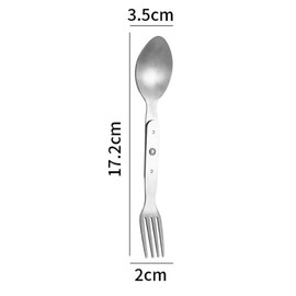 zaoalife 2-in-1 Foldable Fork Spoon Portable Tableware Silver Spoon & Fork Creative 304 Stainless Steel Camping Spoon Outdoor