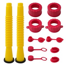 Long Gas Can Spout, Gas Can Spout Replacement Old Style with Push-in Vent Cap for Easy Flow of Fuel, Pack of 2