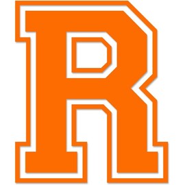 Varsity Letter R - Vinyl Decal for Outdoor Use on Cars, ATV, Boats, Windows and More - Orange 2.5 Inches Tall