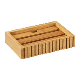JOTTA Soap Dish Bamboo Soap Holder Drain Square Scandinavian Style 12 x 8 x 2.5 cm Bamboo Collection