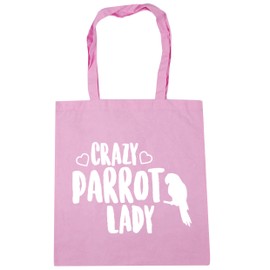 Hippowarehouse Crazy parrot lady Tote Shopping Gym Beach Bag 42cm x38cm, 10 litres