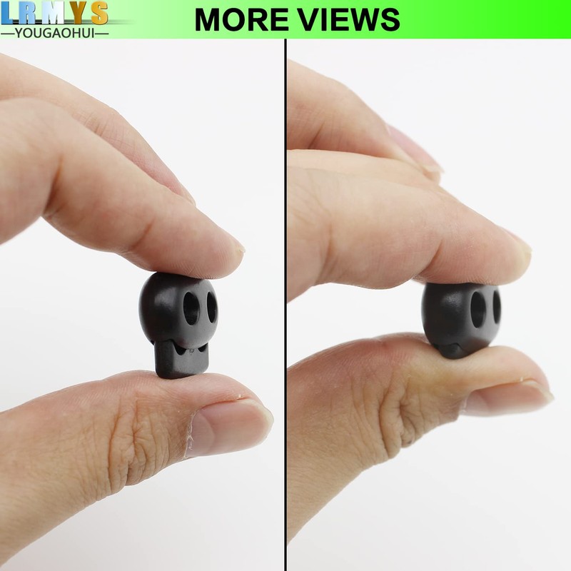 LRMYS Dual-Holes Spring Cord Locks Set, Double 5mm Holes Loaded