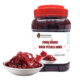 BAILINHOU rose syrup jam 35oz/1kg, food grade rose petal jams, jellies & preserves flavoring edible rose water