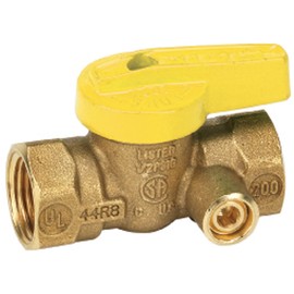 Homewerks VGV1LSB3B Premium Side Tap Gas Ball Valve, Female Thread x Female Thread, Brass, 1/2-Inch