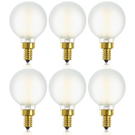 E12 LED Bulb Dimmable 4W Equal Warm White 2700K G16.5 Frosted Candelabra Bulb 40 watt for Chandeliers,Ceiling Fan,Pendant,Wall sconces AC120V 400LM CRI 95 Light Bulb 6Pack