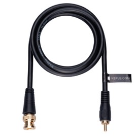 Keple Coaxial Cable RG59 Lead 1m BNC Male to RCA Male Plug and Gold Plated Connector Coupler 75 Ohm Ω Phono Plug Cinch Connector Cord Pure Copper Conductors for TV Security Systems