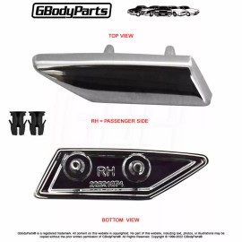 Gbodyparts 81-88 Cutlass Top of Fender Hood Trim Extension Chrome Trim Molding RH 22512187