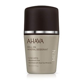 AHAVA Men's Magnesium Rich Roll-On Mineral Deodorant - Reduces Sweat & Odors, Maintains Underarms Dry, Suitable for Sensitive Skin, with Exclusive Osmoter, Bergamot Fruit & Olive Plant, 1.7 Fl Oz