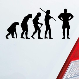 Car Sticker in your choice of colours – Evolution Sports Bodybuilding Fitness – 15x7 cm – Car Window Sticker Decal, matt black