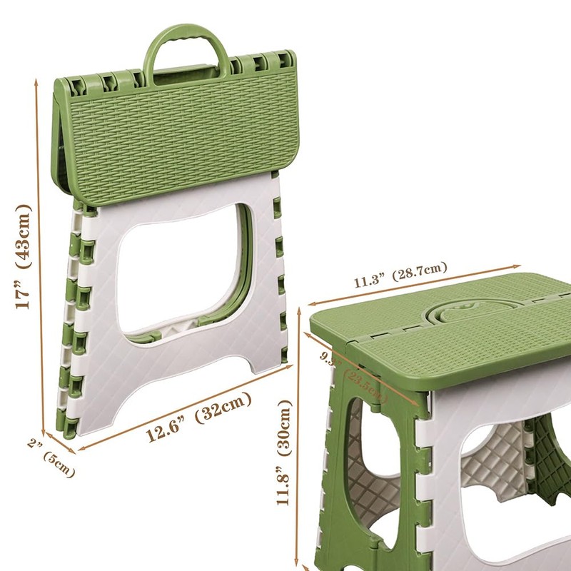 UoeRing 2-Pack Plastic Folding Stool, Portable and Hanging. Non Slip