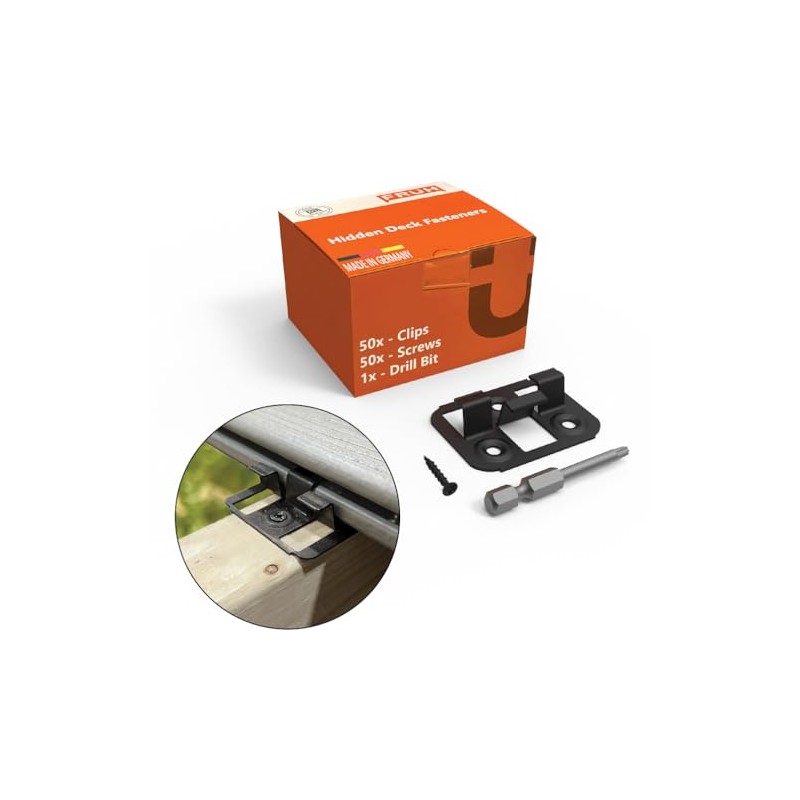 Hidden Deck Fasteners for Composite Deck Boards - 8.5mm /