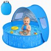 Baby Pool with Canopy, Foldable Pop Up Kiddie Pool with