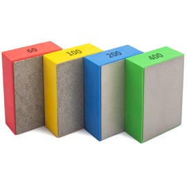 SZSYD 4Pcs Diamond Hand Polishing Pads for Sanding Ceramics Glass Tile Concrete Stone Marble Granite, 60#,100#,200#,400# (Plane)