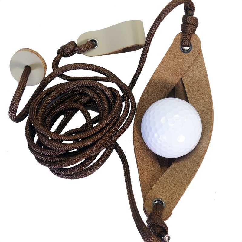 Old-Fashioned Slingshot Rock Sling Tennis Ball Thrower Shepherds Sling (1pack)