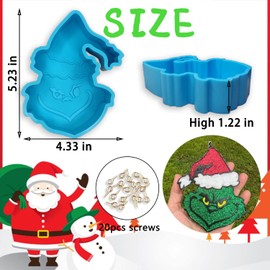 Christmas Grinch Silicone Freshie Mold, Rifanda Car Freshie Silicone Mold Aroma Beads for Car Freshies, Car Freshies Supplies Christmas Car Freshie Molds Freshies Supplies Starter Kit