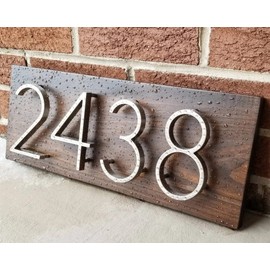 House Address Numbers for Outside, Metal Modern House Numbers, Garden Door Mailbox Number Sign with Nail Kit, Silver(Number 3)
