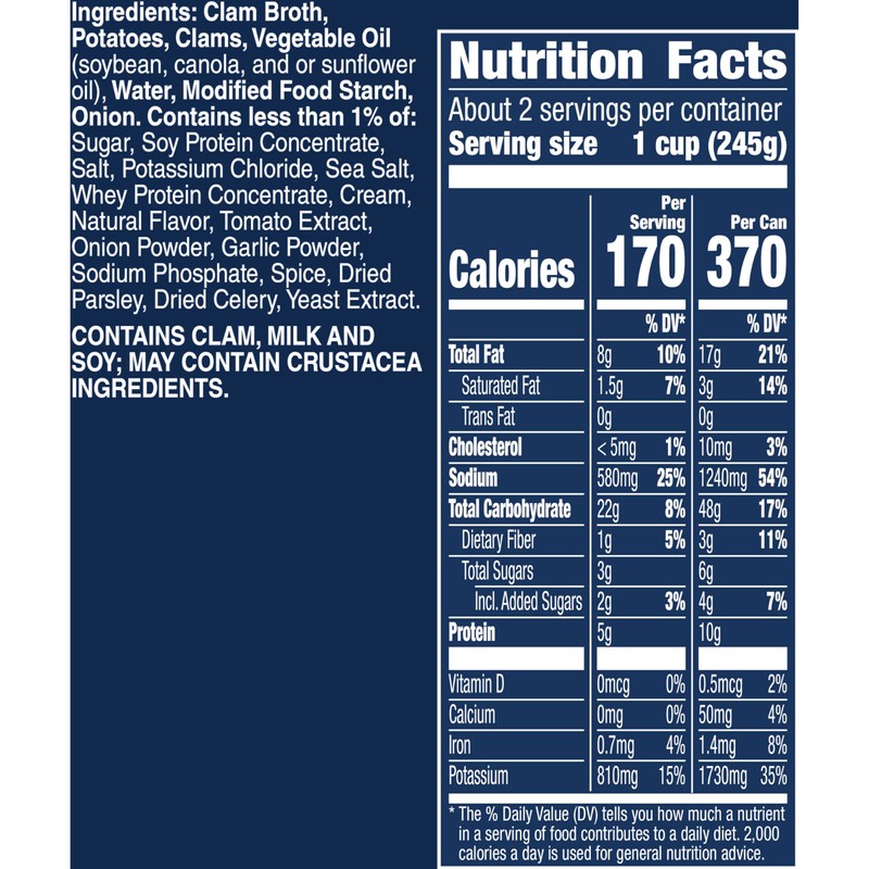 Progresso New England Clam Chowder, Reduced Sodium Canned Soup, 18.5