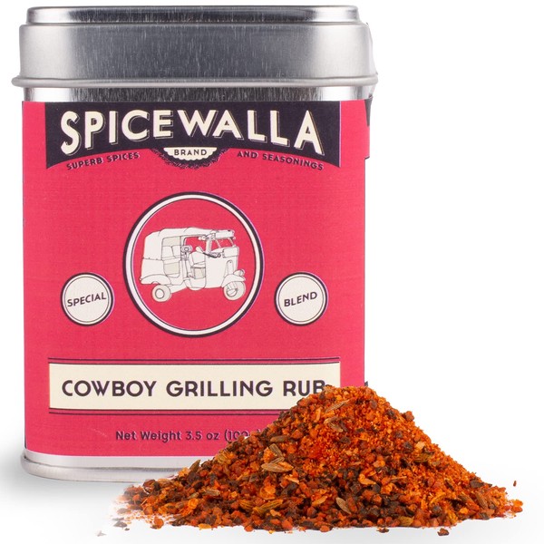 Spicewalla Cowboy Grilling Rub 3.5 oz | Salted, Non-GMO, No MSG, | Steak Seasoning for Grill, BBQ, Marinade