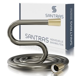 SANTRAS® Premium Aranja / Gold Shower Hose 1.50 m with Flow Limiter - Particularly Flexible Shower Hose Made of Easy Clean Material Made in Germany