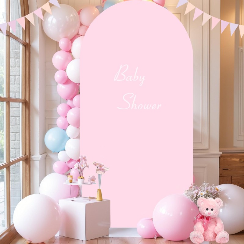 6FT Baby Pink Arch Covers, Spandex Fitted Wedding Arch Stand