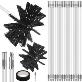 MAGICLULU Chimney Sweep Brush Kit - Flexible Extendable Rods with Multiple Brush Heads for Efficient Fireplace and Stove Maintenance