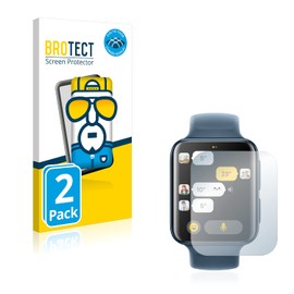 brotect 3D Curved Screen Protector compatible with Oppo Watch 2 (46 mm) (2 Pack) - Full Screen Coverage