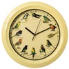Clockswise 12" Round Decorative Singing Bird Wall Clock Battery-Operated with