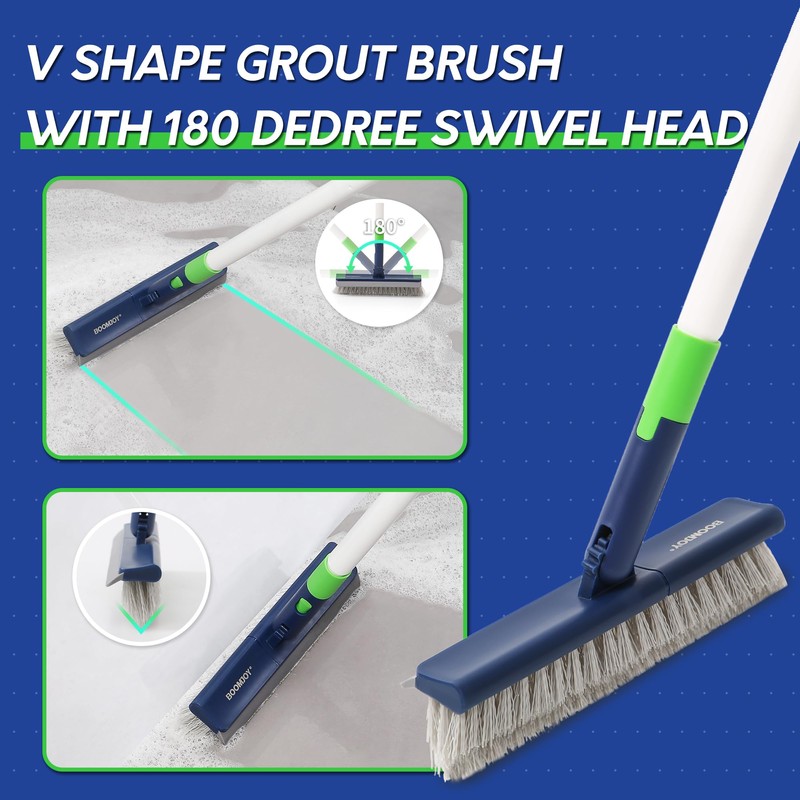 BOOMJOY 4 in 1 Shower Cleaning Brush, 58" Extendable Tub