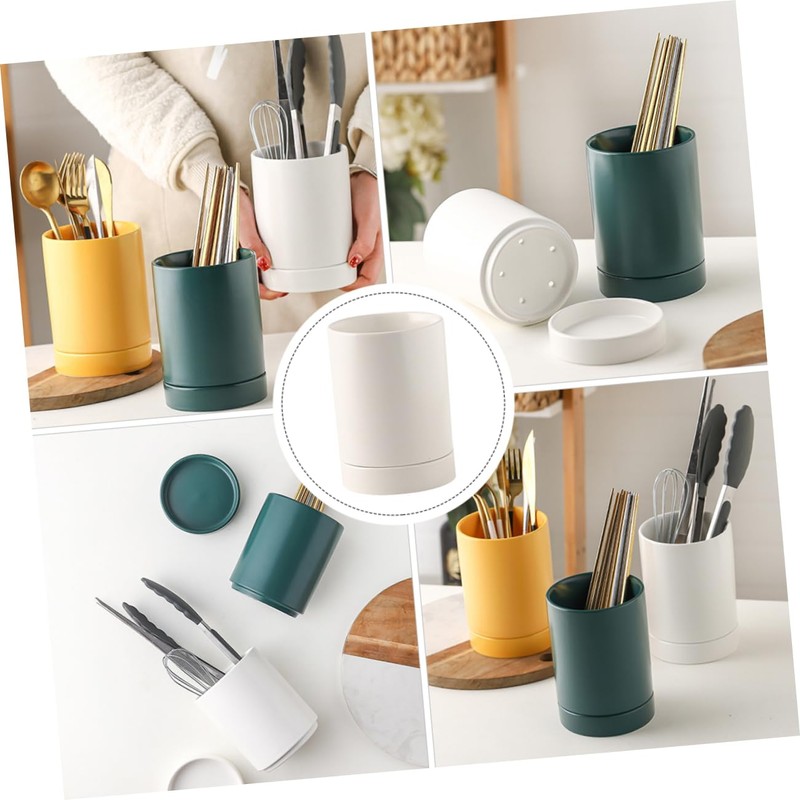 Ceramic Dishes Kitchen Utensil , Ceramic Utensil Holder Set Cutlery