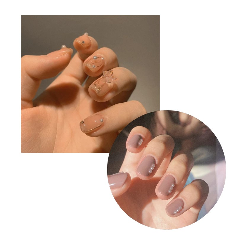 LEISURE CLUB Nail Pearl, Semi-Round Pearl, 6 Sizes, Half Round,