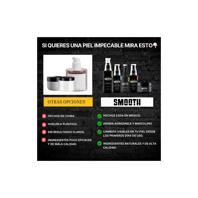 Kit Facial Smooth Skin Care Para Hombre Piel Mixta A
