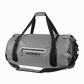 Buffalo Gear Drybag 40L 60L 80L Waterproof Duffle Travel Duffel Dry Bag Heavy Duty Bag for Kayaking, Rafting, Boating, Fishing,Camping (Gray, 80L)