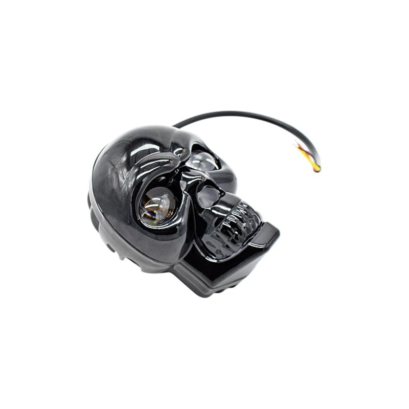FIGURA CALAVERA Faro LED para Moto Color Negro con 5