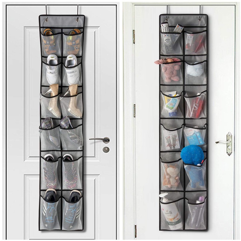 KEEPJOY Over The Door Shoe Organizer 2 Pack,Mesh Pockets Hanging