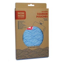 Nom Nom Kids Reusable Yoghurt Pouches/Reusable Food Pouches / 250ml Squeeze Pouches x 4