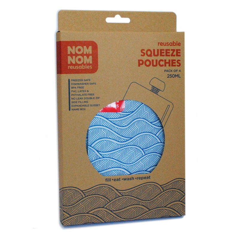 Nom Nom Kids Reusable Yoghurt Pouches/Reusable Food Pouches / 250ml