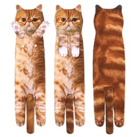 Cat Funny Hand Towels - Cute Bathroom Kitchen Towels Cat Decor Decorative Hanging Face Towels Super Absorbent Soft -Unique Mothers Day Birthday Christmas New Home Gifts for Women Mum Cat Lovers