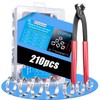 PEROMI 210PCS 304 Stainless Steel Single Ear Hose Clamp Assortment