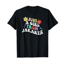 Retro Groovy Just A Girl From Jakarta Mother's Day 2023 T-Shirt