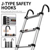 Telescoping Ladder Aluminum with stabilizer bar，Lightweight Multi-Purpose Extension Ladder，Telescopic Ladder，Portable