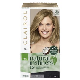 Clairol Natural Instincts Semi-Permanant Hair Colour, 8a Medium Cool Blonde, Ammonia Free, Natural Hair Colour
